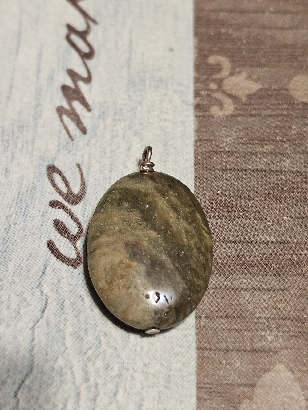 Silver Tone Stone Pendant